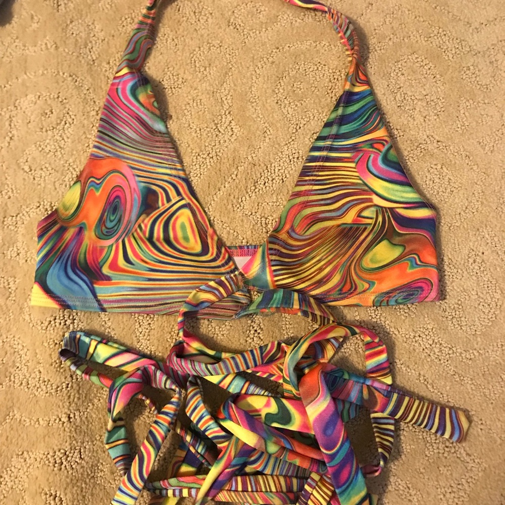 wraparound acid print rave top